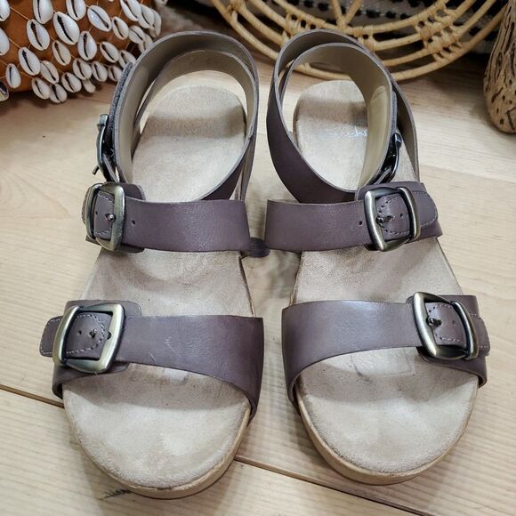 Dansko Women's 7/37 Lou Sandal EVA Burnished Leather Open Toe Buckle Comfort - Picture 11 of 15